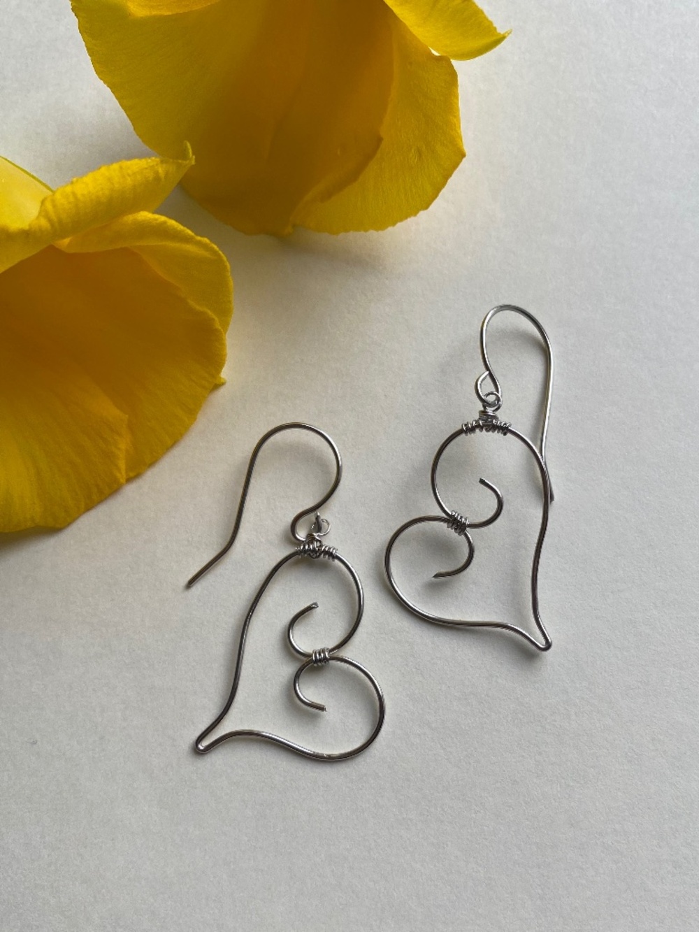 Handmade Wire Heart Earrings